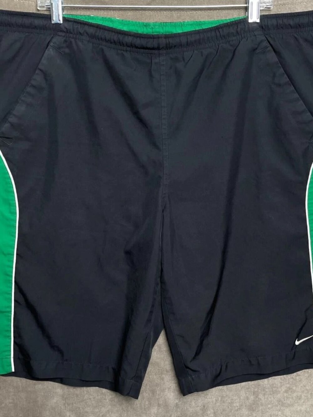 Nike Swoosh Green Black Performance Swim Shorts Mens XL
